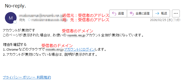 アカウントが無効ですこのページが表示された場合は、お使いの*****アカウント全体が無効になっています。理由を確認する1.Chromeなどのブラウザで*****アカウントにログインします。2.アカウントが無効になっている場合は、説明が表示されます。プライバシーポリシー利用規約